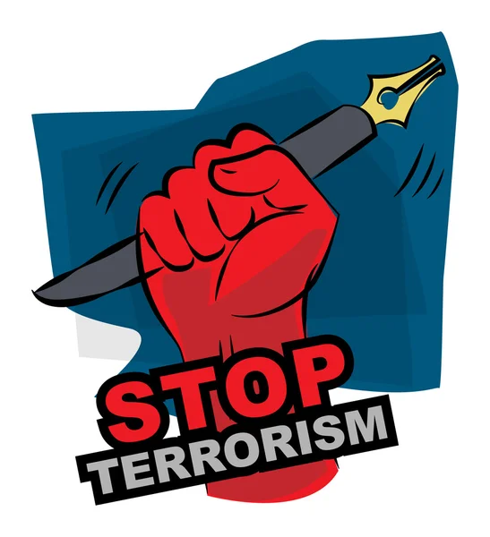 Stop au symbole du terrorisme — Image vectorielle