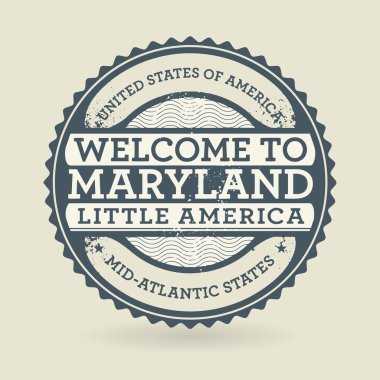 Grunge lastik damgası ile metin Maryland, ABD hoş geldiniz