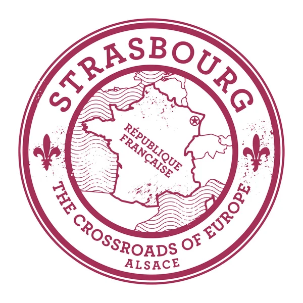 Grunge Rubberstempel met woorden Straatsburg, Frankrijk — Stockvector