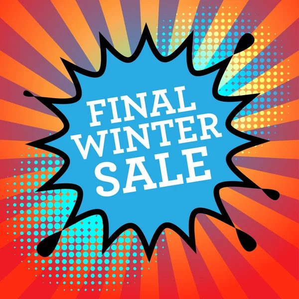 Explosión del cómic con texto Final Winter Sale — Vector de stock