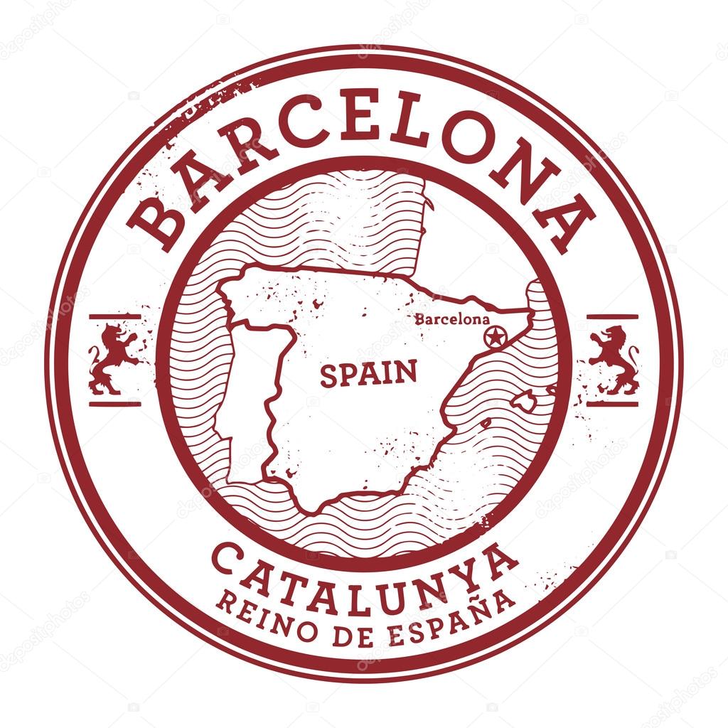Grunge rubber stamp with words Barcelona, Spain — Stock Vector © _fla