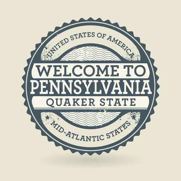 Grunge rubber stamp with text Welcome to Pennsylvania, USA — Stock Vector