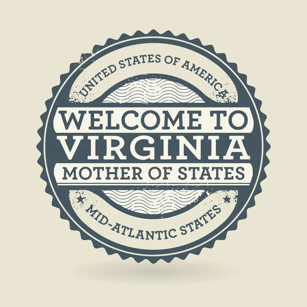 Grunge razítko s textem Vítejte na Virginia, Usa — Stockový vektor