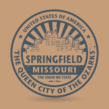 Grunge lastik damgası Springfield, Missouri adı ile