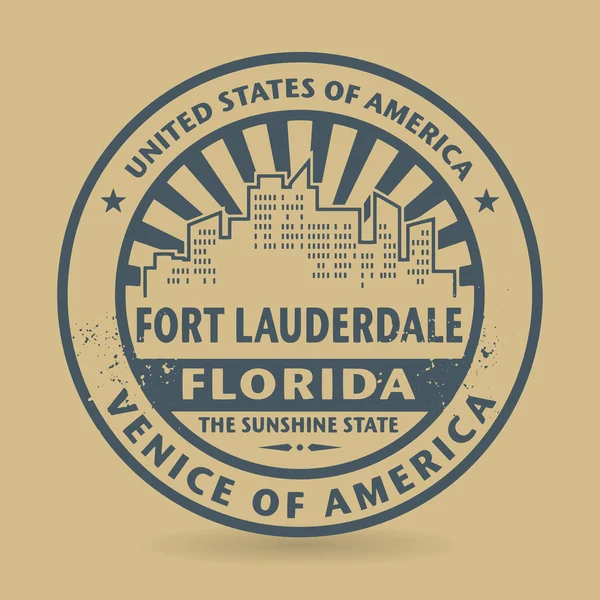 Sello de goma grunge con nombre de Fort Lauderdale, Florida — Vector de stock