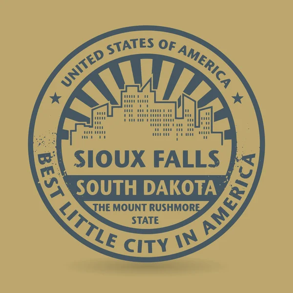 Sello de goma grunge con nombre de Sioux Falls, Dakota del Sur — Vector de stock