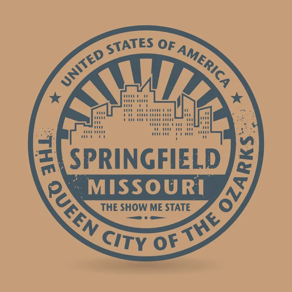 Sello de goma grunge con el nombre de Springfield, Missouri — Vector de stock