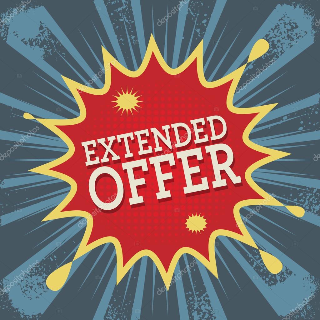 Background with text Extended Offer, vector illustration