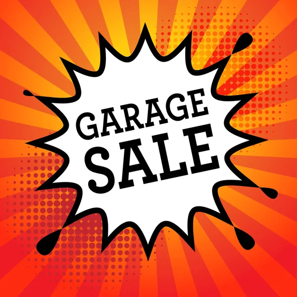 Comic explosion with text Garage Sale — Stock Vector