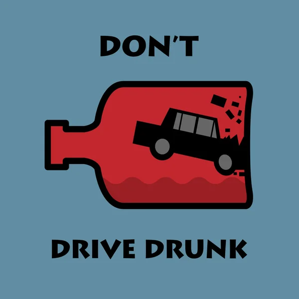 Sarhoş sürücü yok — Stok Vektör