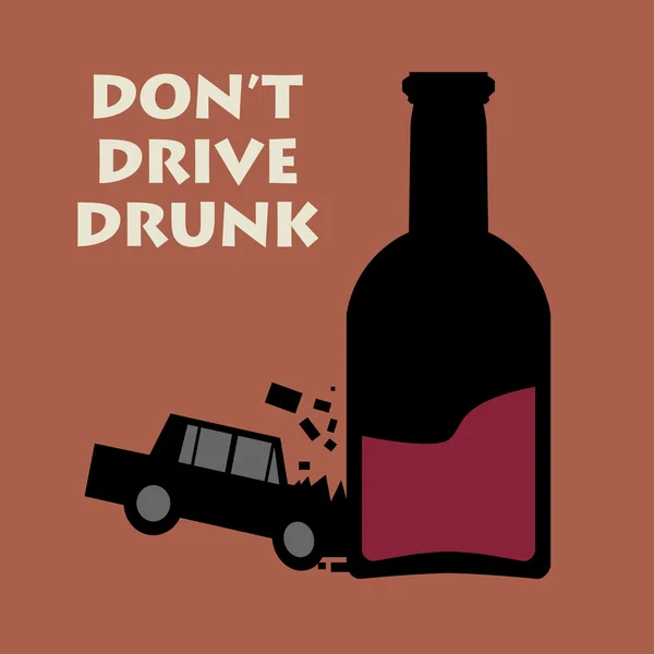 Não conduza bêbado — Vetor de Stock