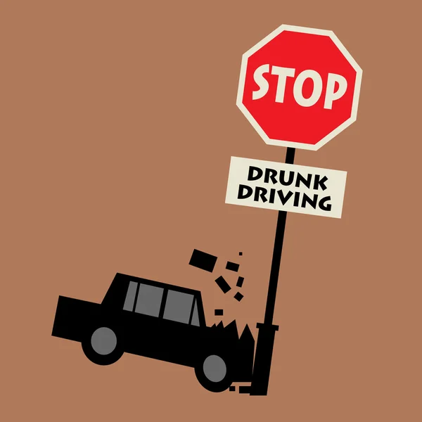 Stop dronken rijden — Stockvector