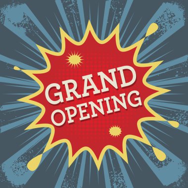 Komik patlama metin büyük bir açılış ile