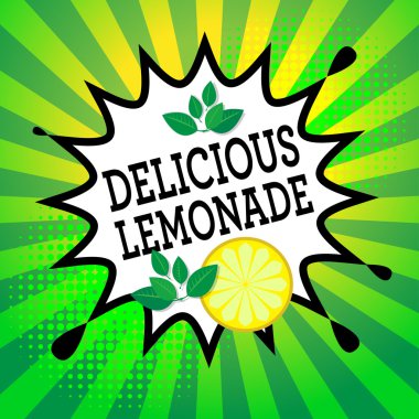 Metin lezzetli limonata ile komik patlama