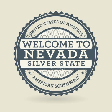Grunge lastik damgası ile metin Nevada, ABD hoş geldiniz