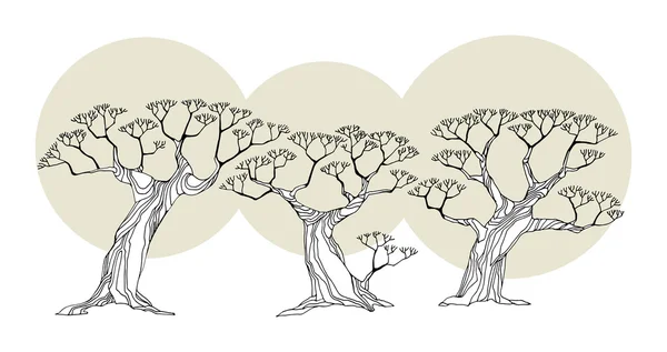 Alberi, illustrazione vettoriale — Vettoriale Stock