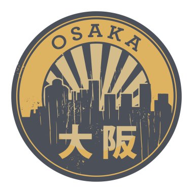 Damga veya metin Osaka, etiketi içinde
