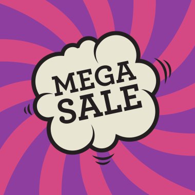 Komik patlama ile metin Mega Satılık