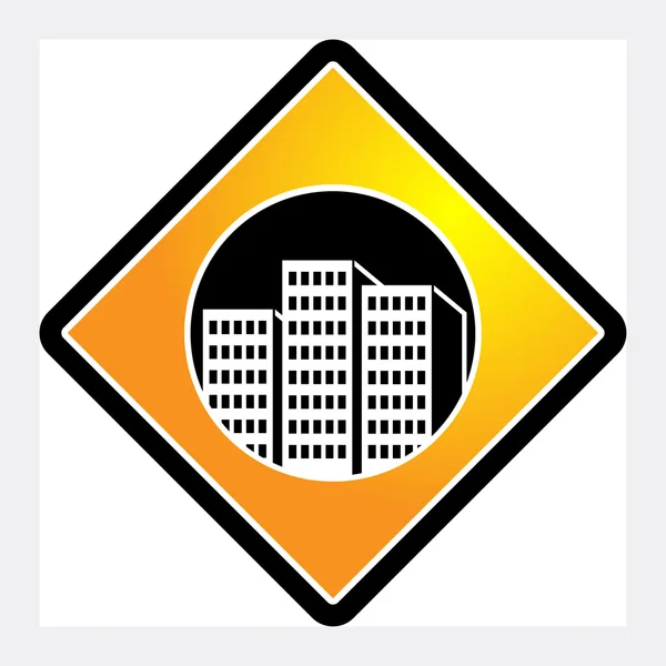 Icône ou signe de ville — Image vectorielle