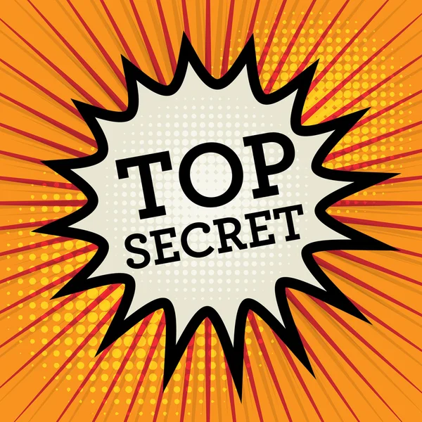 Explosão em quadrinhos com texto Top Secret — Vetor de Stock