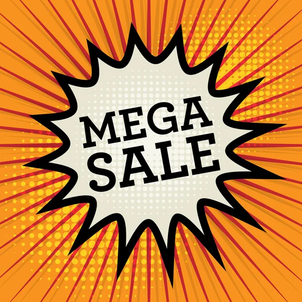 Explosion comique avec texte Mega Sale — Image vectorielle