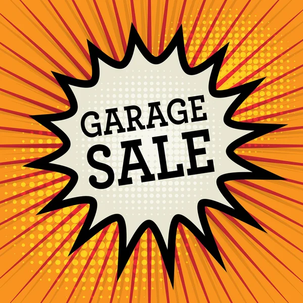 Comic explosion with text Garage Sale — Stock Vector