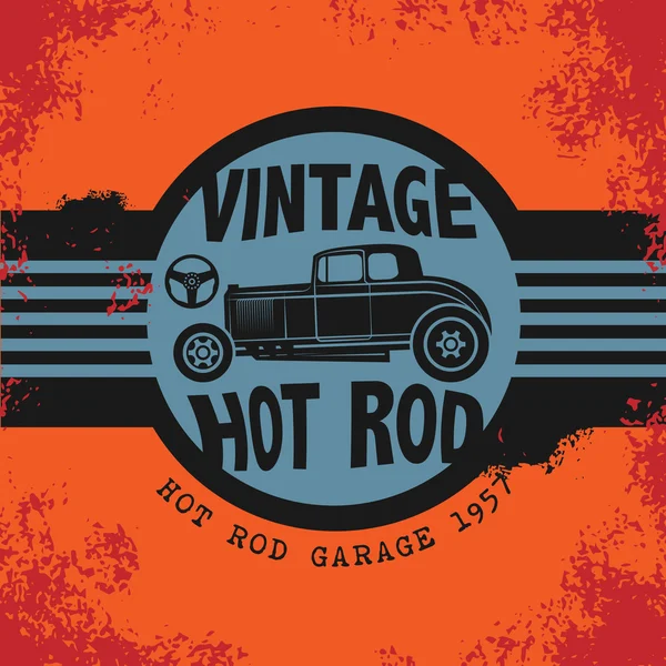 Retro hot rod plakát — Stockový vektor