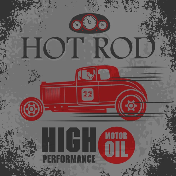 Plakat retro hot rod — Wektor stockowy