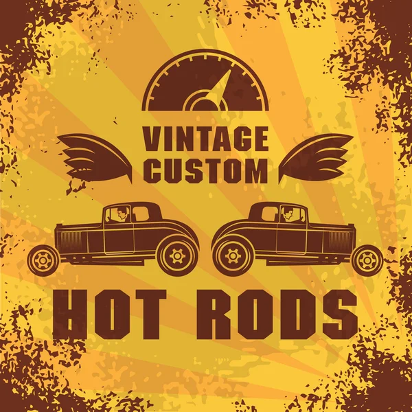 Poster Retro Hot Rod — Vettoriale Stock