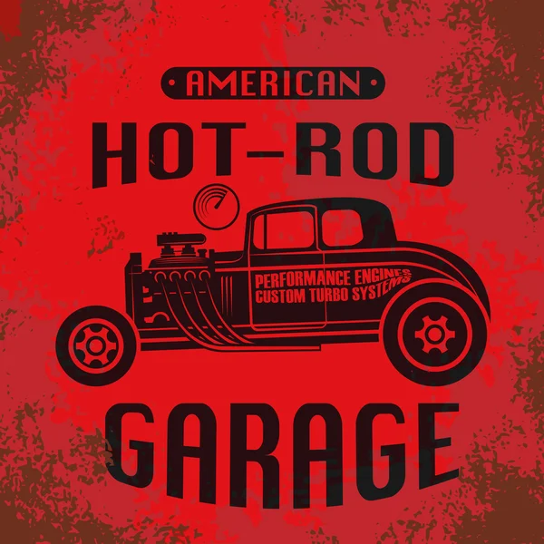 Retro Hot Rod Poster — Stok Vektör