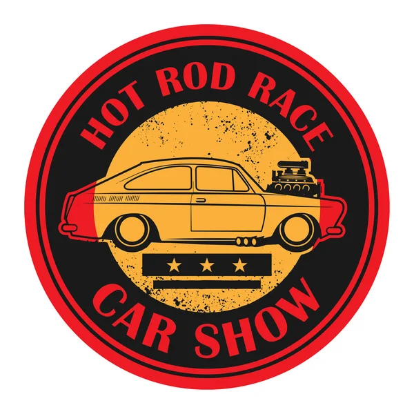 Retro Hot Rod stempel of label, vector — Stockvector