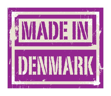 Soyut damga veya metin Made in Danimarka etiketi