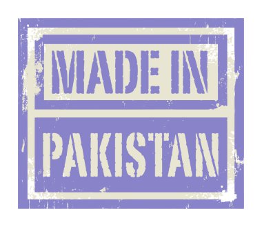Soyut damga veya metin Made in Pakistan etiketi