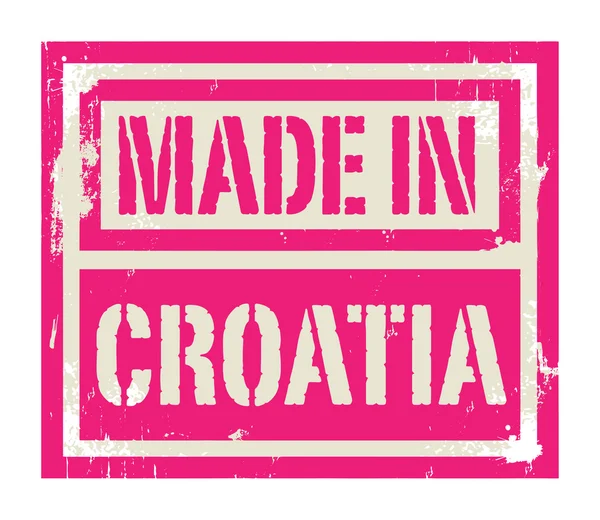 Timbre abstrait ou étiquette avec texte Fabriqué en Croatie — Image vectorielle
