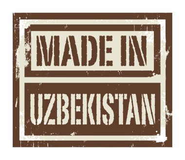 Soyut damga veya metin Made Özbekistan'etiketi