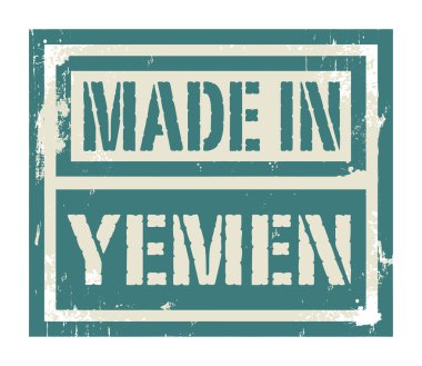 Soyut damga veya metin etiketi Made in Yemen, vektör