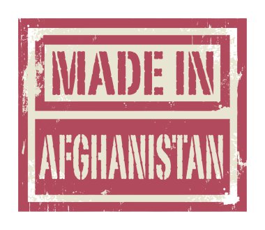 Soyut damga veya metin Made in Afganistan etiketi