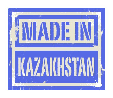 Soyut damga veya metin Made in Kazakistan etiketi