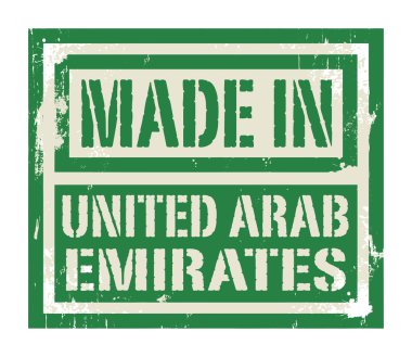 Soyut damga veya etiketi metin Made in Birleşik Arap Emirlikleri