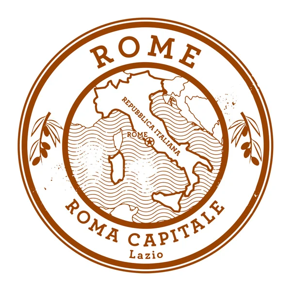 Grunge gummistämpel med ord Rom, Italien inuti — Stock vektor