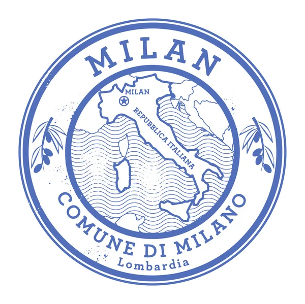 言葉ミラノ、イタリアの中で不潔なゴム製スタンプ — ストックベクタ