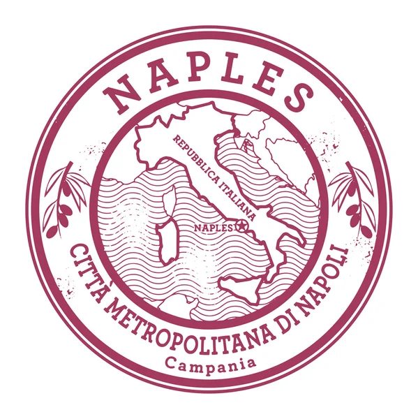 Grunge sello de goma con palabras Nápoles, Italia dentro — Vector de stock