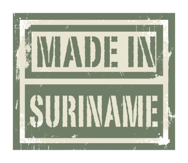 Soyut damga veya metin Made in Surinam etiketi