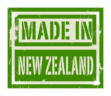 Soyut damga veya metin Made in Yeni Zelanda etiketi