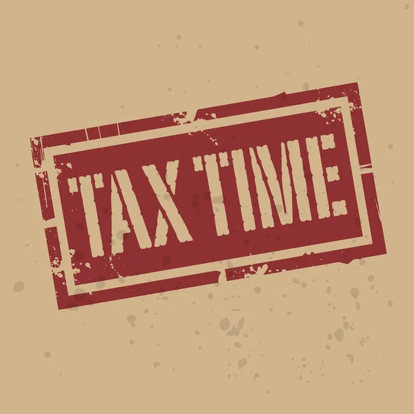 Timbre abstrait ou étiquette avec texte Tax Time — Image vectorielle