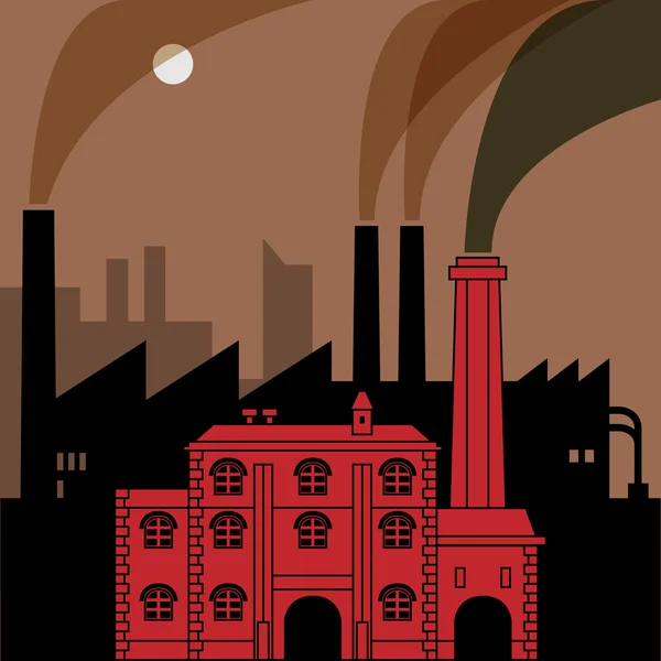 Paisaje industrial, vector — Vector de stock