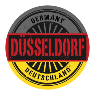 Grunge lastik damgası metinle Almanya, Düsseldorf