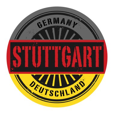 Grunge lastik damgası metinle Almanya, Stuttgart