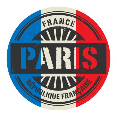 Grunge lastik damga metni Fransa, Paris