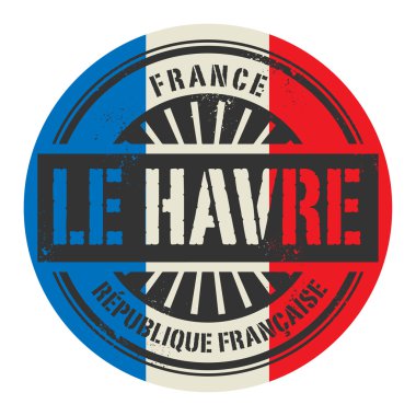 Grunge lastik damgası metinle Fransa, Le Havre